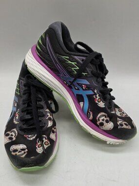 Asics Gel Cumulus 21 Day Of The Dead Running Shoes Black Womens Size 7 #1012A646